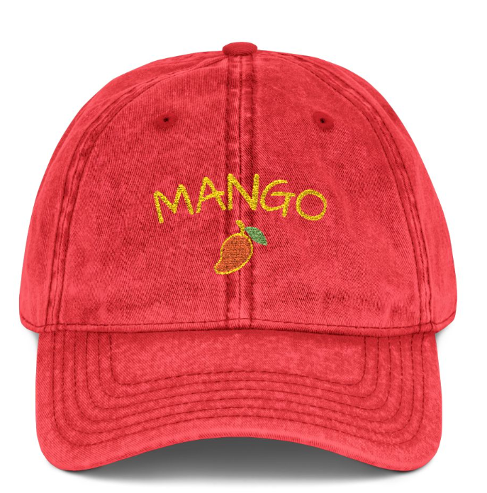 Mango embroidered cap in Red