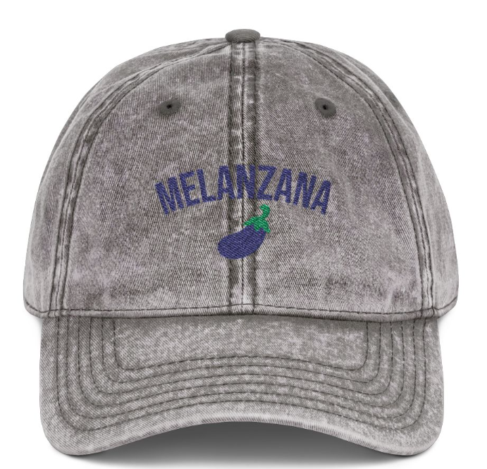 Melanzana embroidered cap in Charcoal Grey