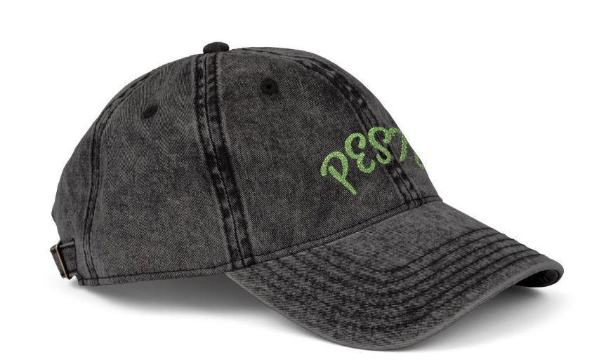 Pesto embroidered cap in Black, angled view