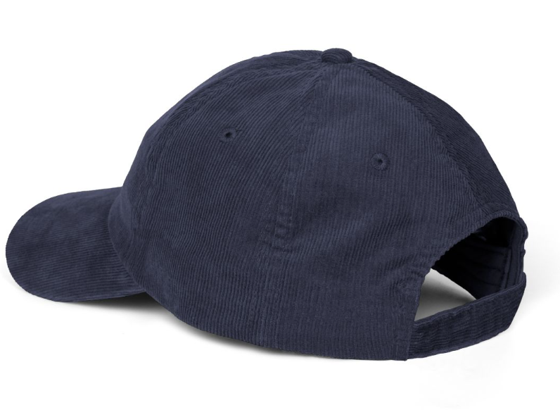 Tutto Passa cap in Navy Blue corduroy, rear-side view