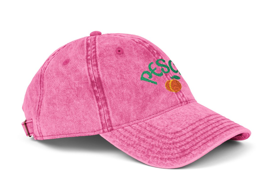 Pesca embroidered cap in Pink, angled view