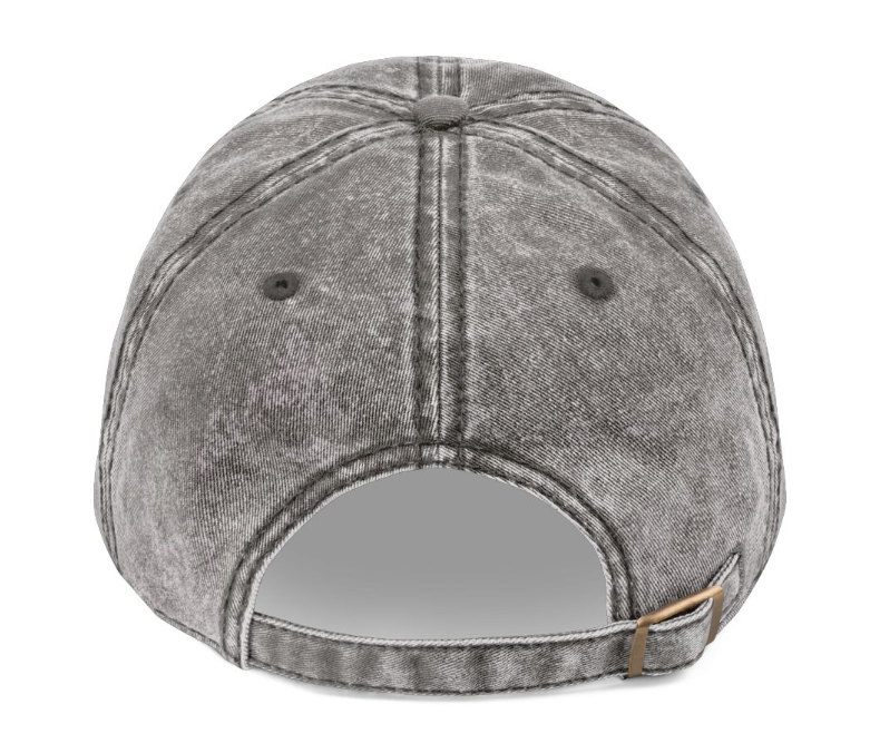Melanzana cap in Charcoal Grey, back view