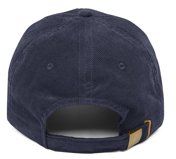 Tutto Passa cap in Navy Blue corduroy, back view
