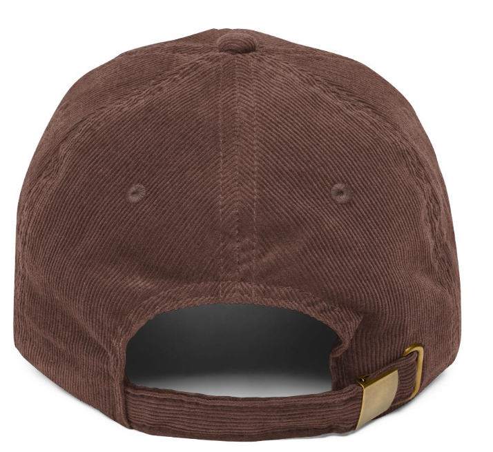 Tiramisù cap in Dark Brown corduroy, back view