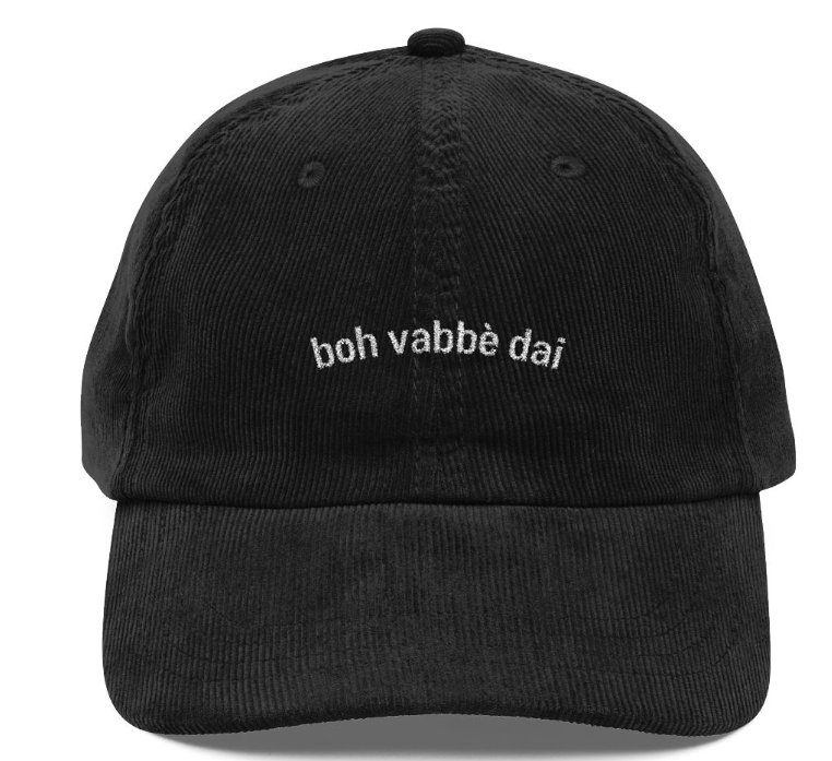 BOH VABBÈ DAI embroidered cap in Black corduroy